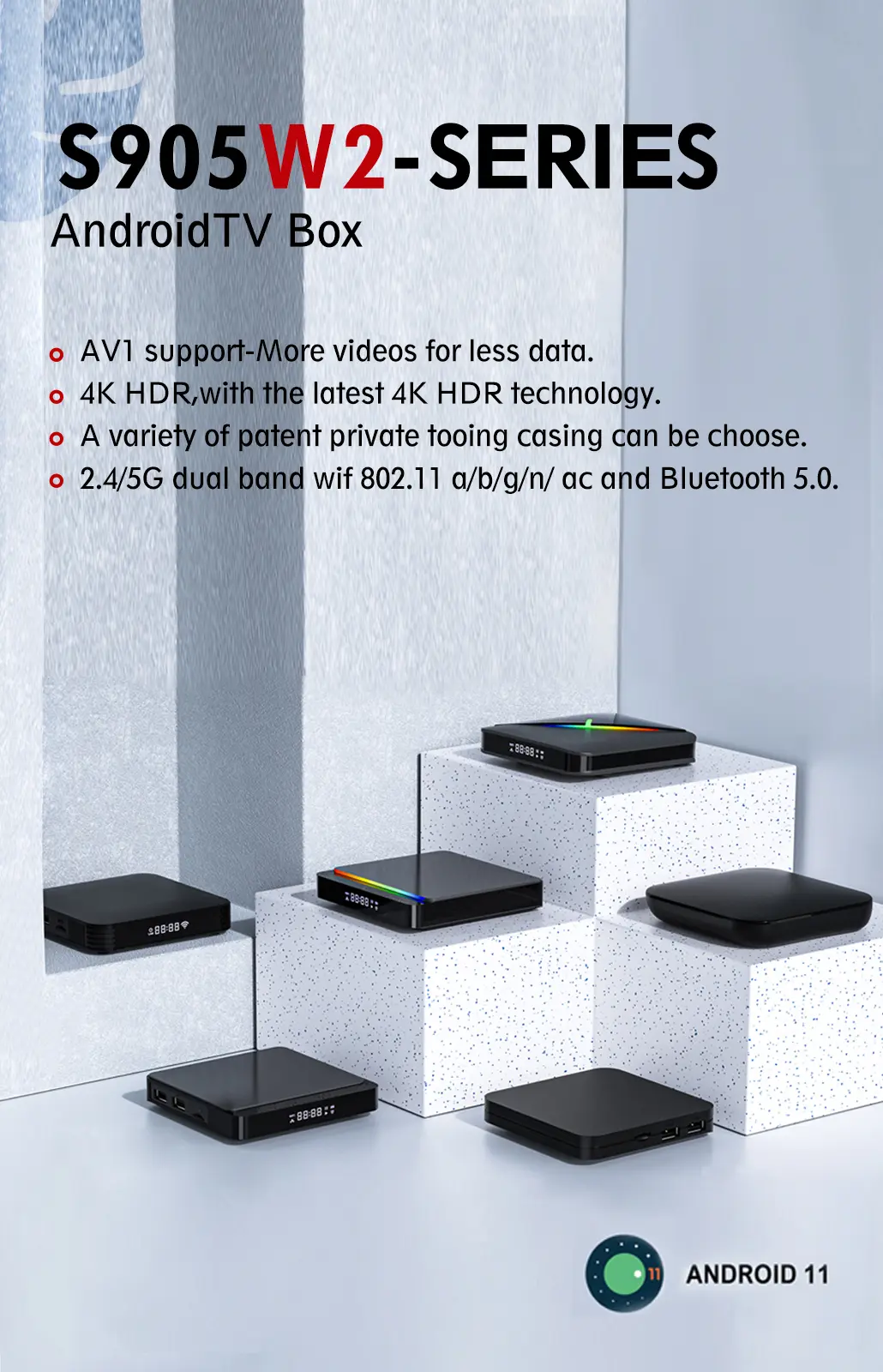 TVBOX Android TV Stick VOD視聴等 TV98 ATV Smart TV Stick Android 14 H618 2.4G 5G Wifi Support OTA